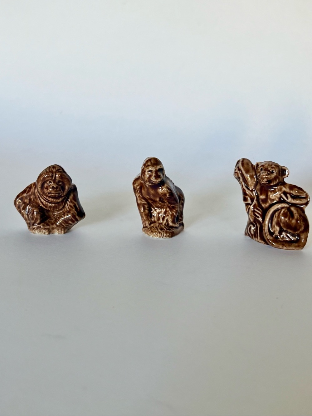 Wade England Rose Tea Ceramic Monkey Figurine Set - Brown